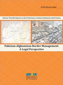 Pakistan-Afghanistan Border Management: a Legal Perspective