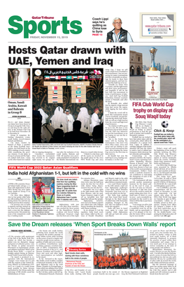 Hosts Qatar Drawn with UAE, Yemen and Iraq