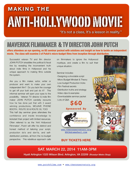 Maverick Filmmaker & Tv Director John Putch