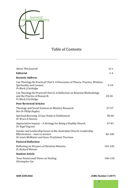 Table of Contents