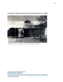 Native American Settlement to 1969