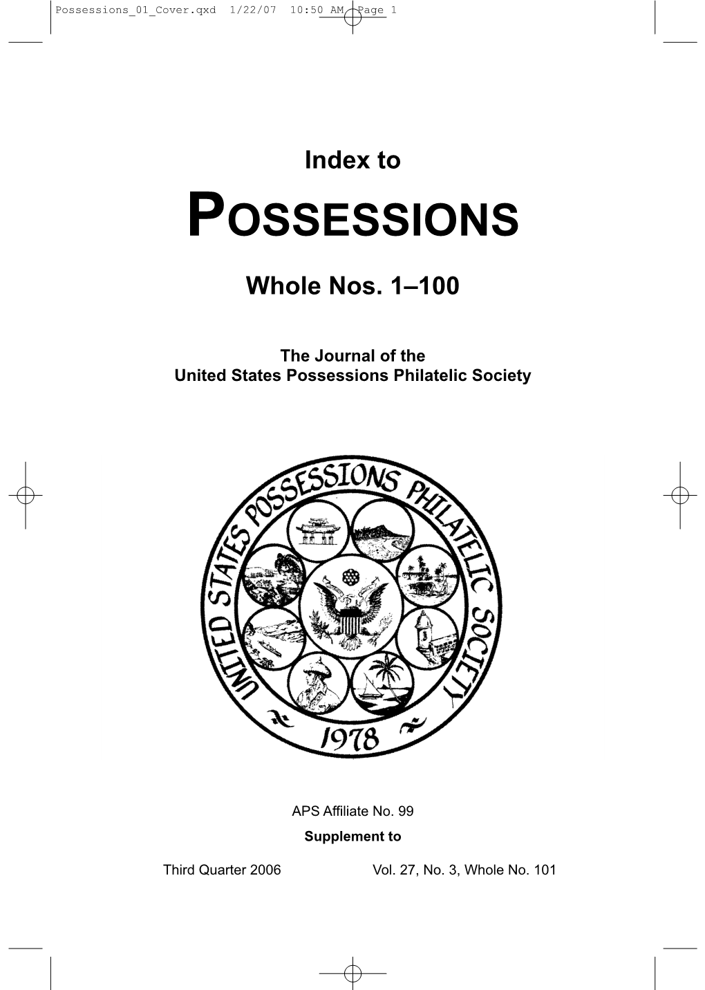 The Index to Possessions, 1978-2020