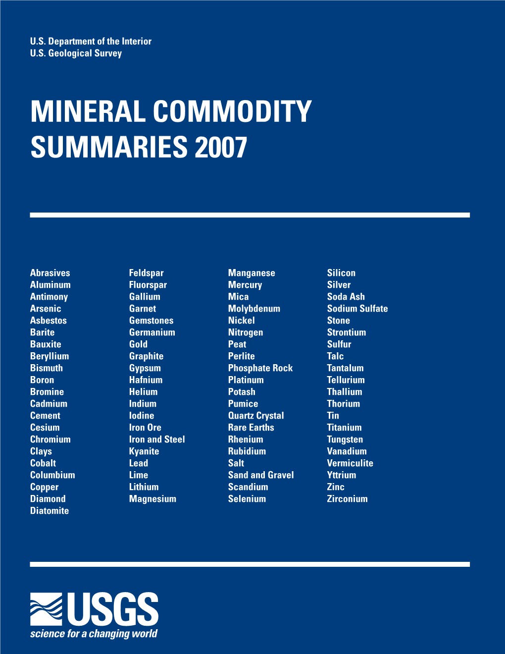 Mineral Commodity Summaries 2007, by the U.S. Geological Survey