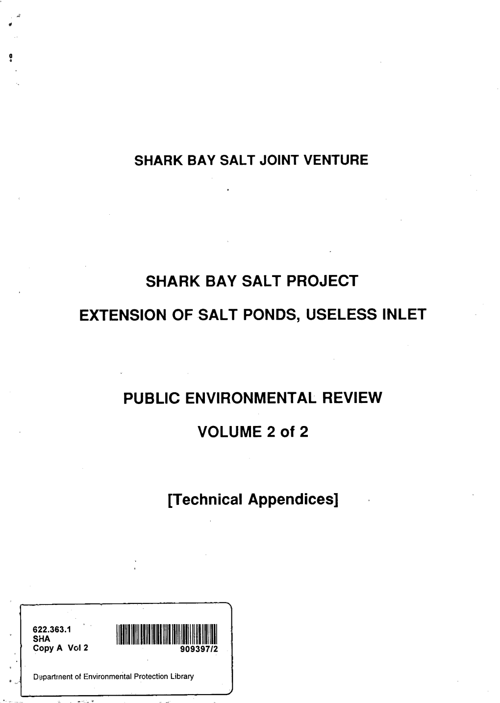 Shark Bay Salt Project Extension of Salt Ponds, Useless Inlet