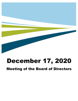 December 17, 2020 Meeting of the Board of Directors
