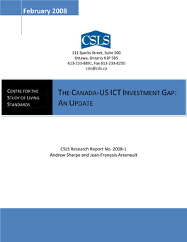 The Canada-Us Ict Investment Gap: Study of Living Standards an Update
