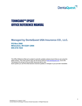 TN Tenncare Office Reference Manual