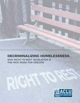 Decriminalizing Homelessness