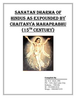 Sanatan Dharma of Hindus As Expounded by Chaitanya Mahaprabhu (15Th Century)
