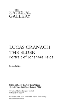 LUCAS CRANACH the ELDER Portrait of Johannes Feige