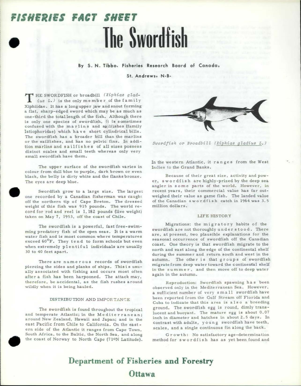 Fisheries Fact Sheets