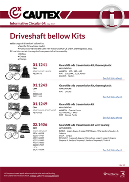 Driveshaft Bellow Kits