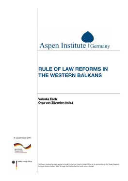 Rule of Law Reforms in the Western Balkans (2018)