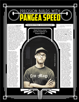 PANGEA SPEED Carter’S Parents Owned How Much More Fun It Was an Industrial Design to Work on a Bike Than and Rapid Prototyping a Car
