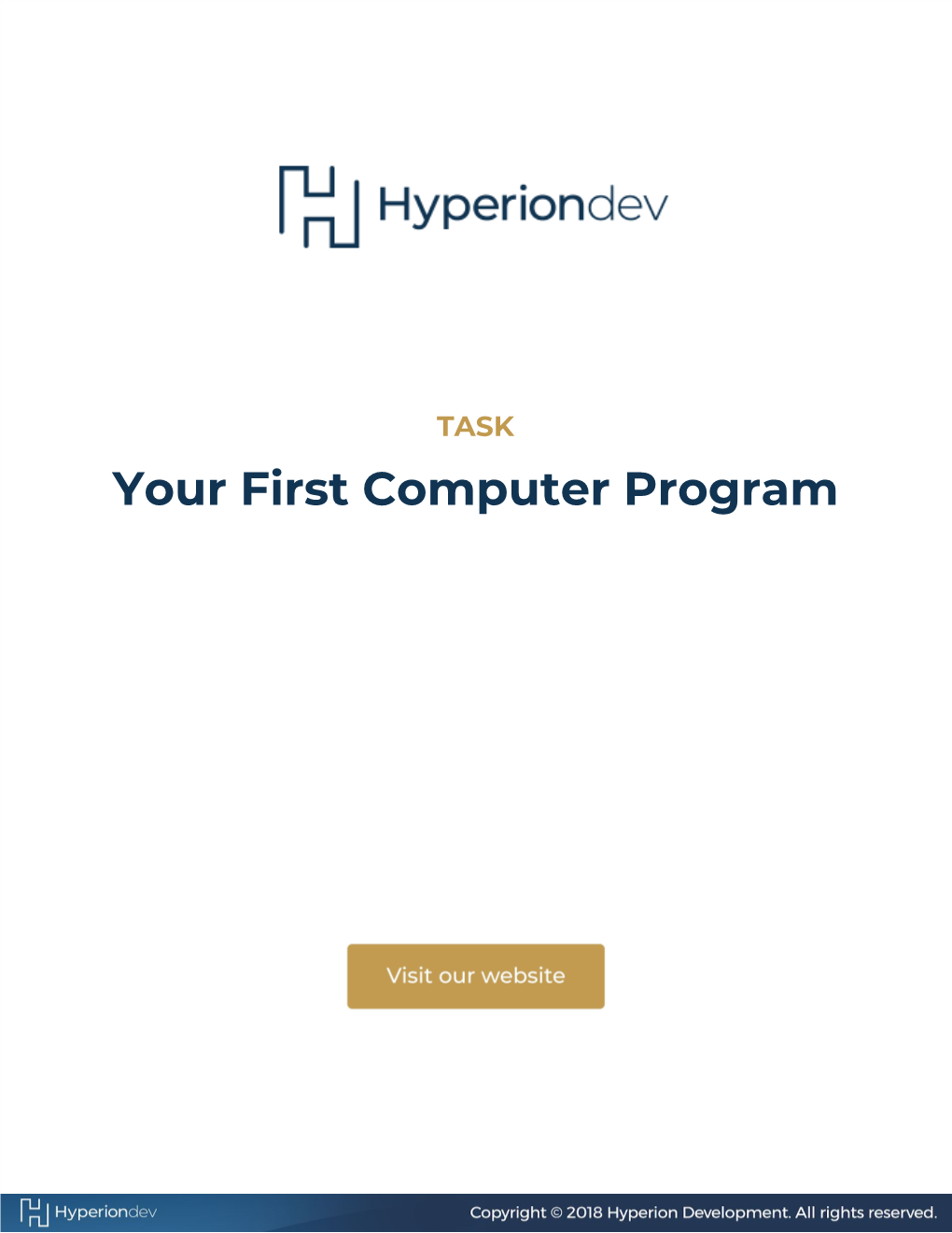 Your First Computer Program