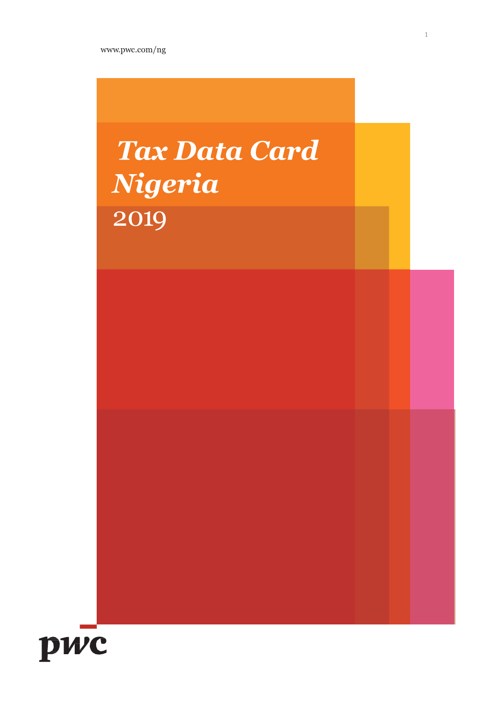 Nigeria Tax Data Card 2019