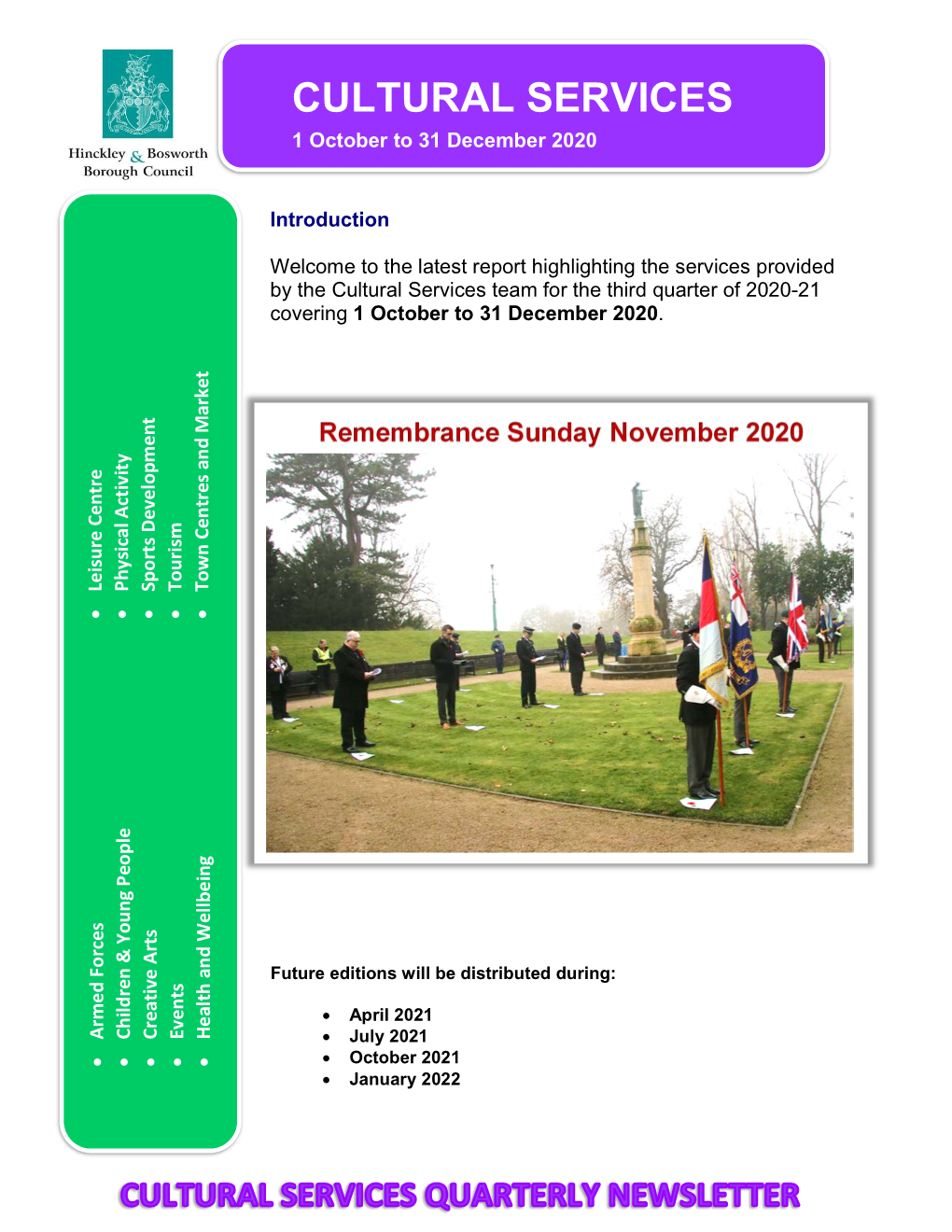 Cultural Services Newsletter