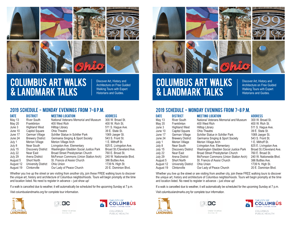 Columbus Art Walks & Landmark TALKS