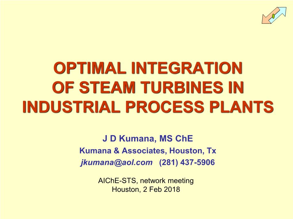 Optimal Integration of Steam Turbines in Industrial Process Plants