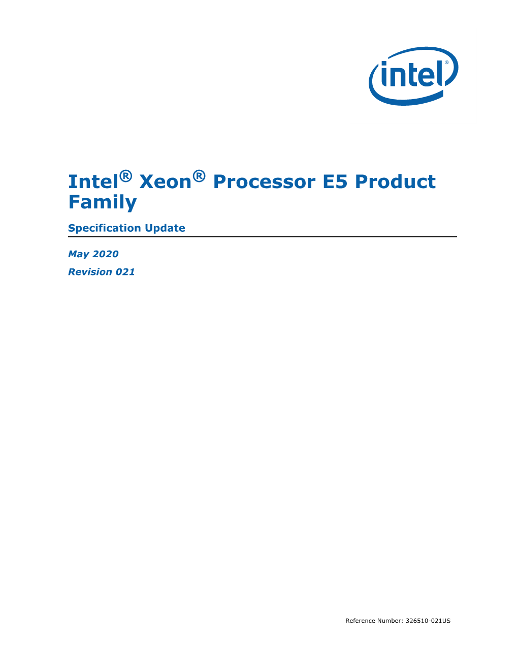 Intel® Xeon® Processor E5 Family Specification Update