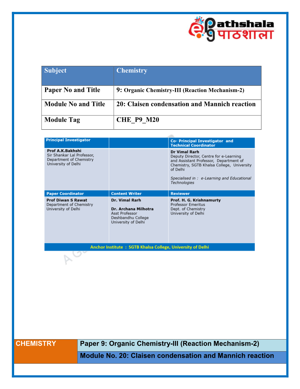 Bsc Chemistry