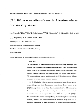C 111 158 Pm Observations of a Sample of Late-Type Galaxies from the Virgo Cluster