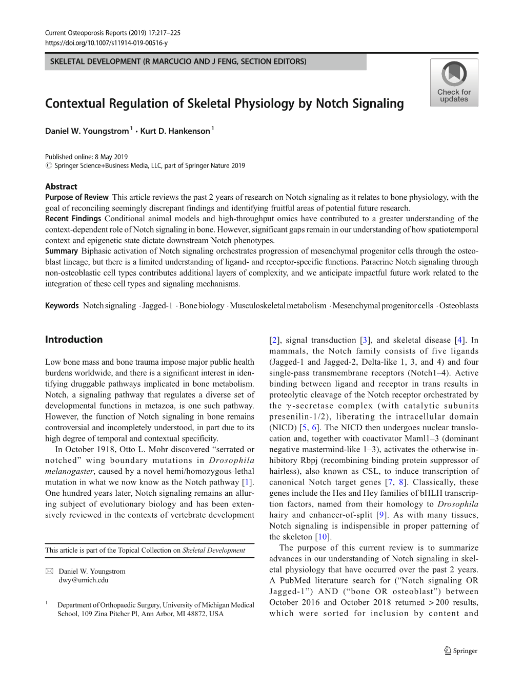 Contextual Regulation of Skeletal Physiology by Notch Signaling