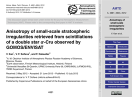 Anisotropy of Small-Scale Stratospheric Irregularities