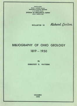Bibliography of Ohio Geology 1819 -- 1950