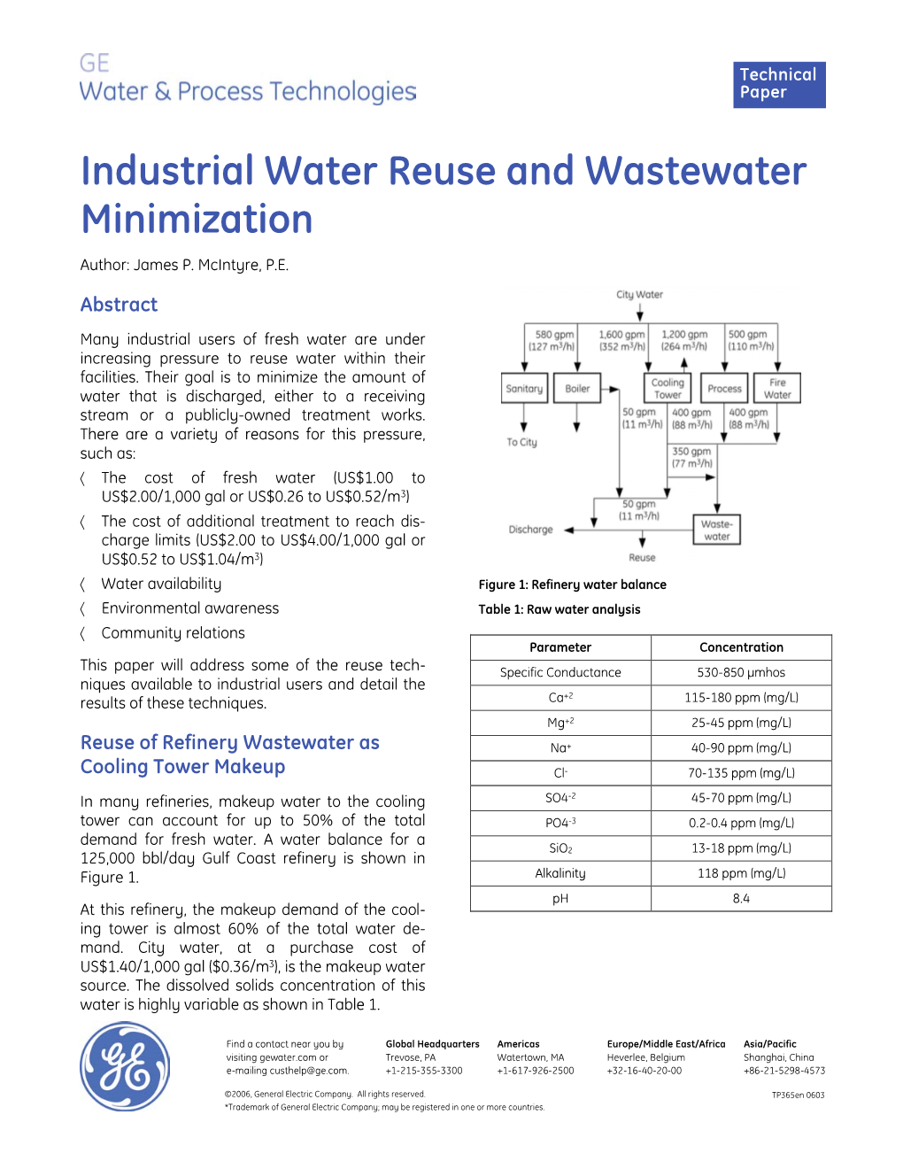 Water Reuse and Wastewater Minimization Author: James P