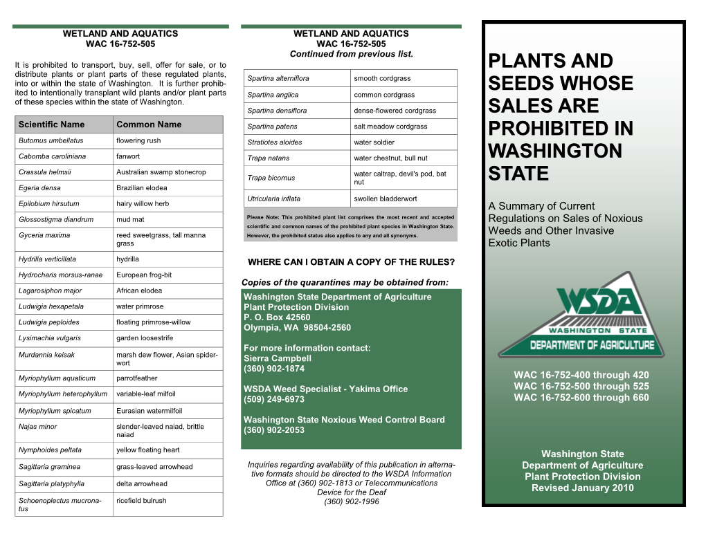 Plants and Seeds Whose Sales Are Prohibited In