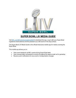 Super Bowl Liv Media Guide