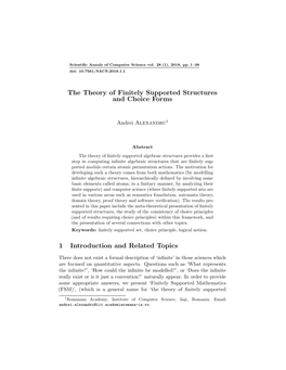 The Theory of Finitely Supported Structures and Choice Forms 11