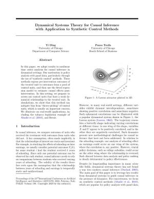 Dynamical Systems Theory for Causal Inference with Application to Synthetic Control Methods