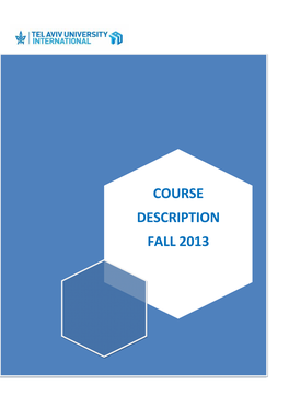 Course Description Fall 2013