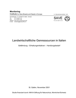 Landwirtschaftliche Genressourcen in Italien