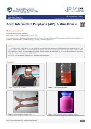 Acute Intermittent Porphyria (AIP): a Mini-Review