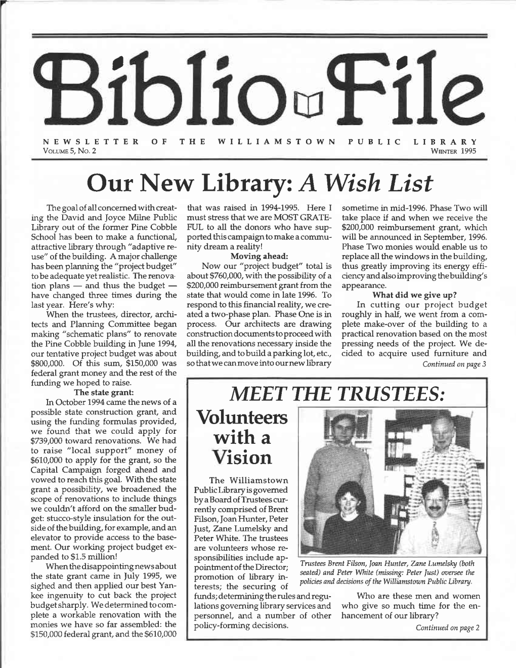 Our New Library: Awish List