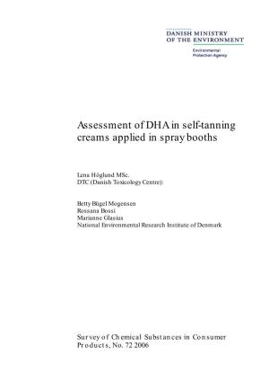 Assessment of DHA in Self-Tanning Creams Applied in Spray Booths