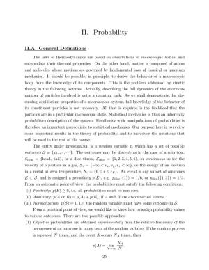 Statistical Mechanics Is Thus an Inherently Probabilities Description of the System