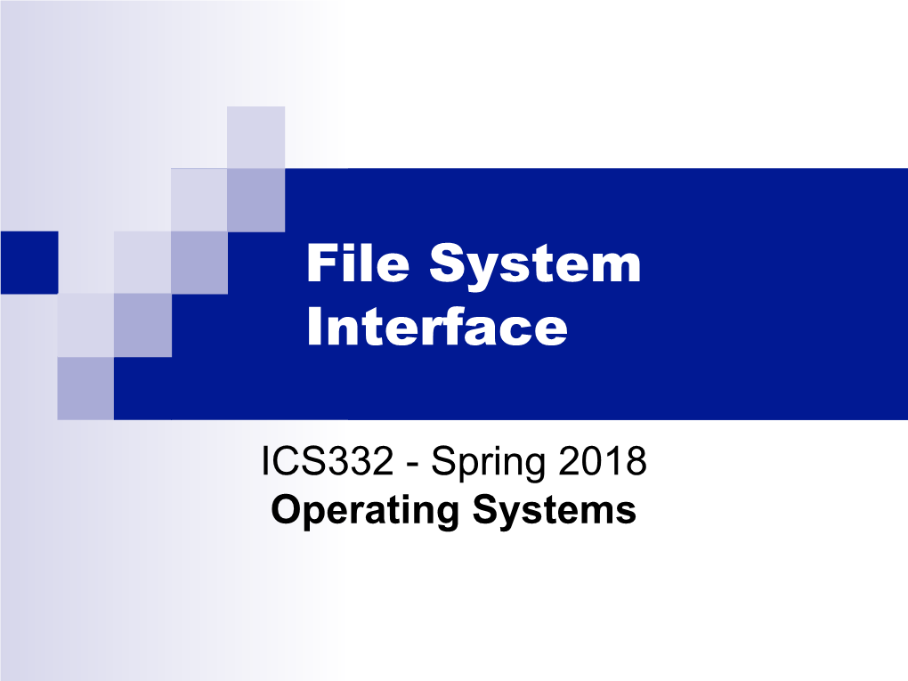 File System Interface