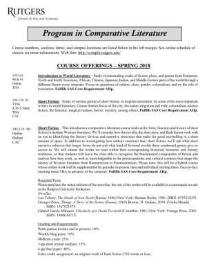 Program in Comparative Literature