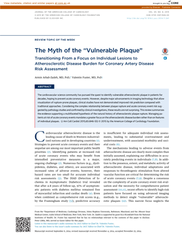 The Myth of the ``Vulnerable Plaque''