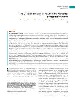 The Occipital Emissary Vein: a Possible Marker for Pseudotumor Cerebri