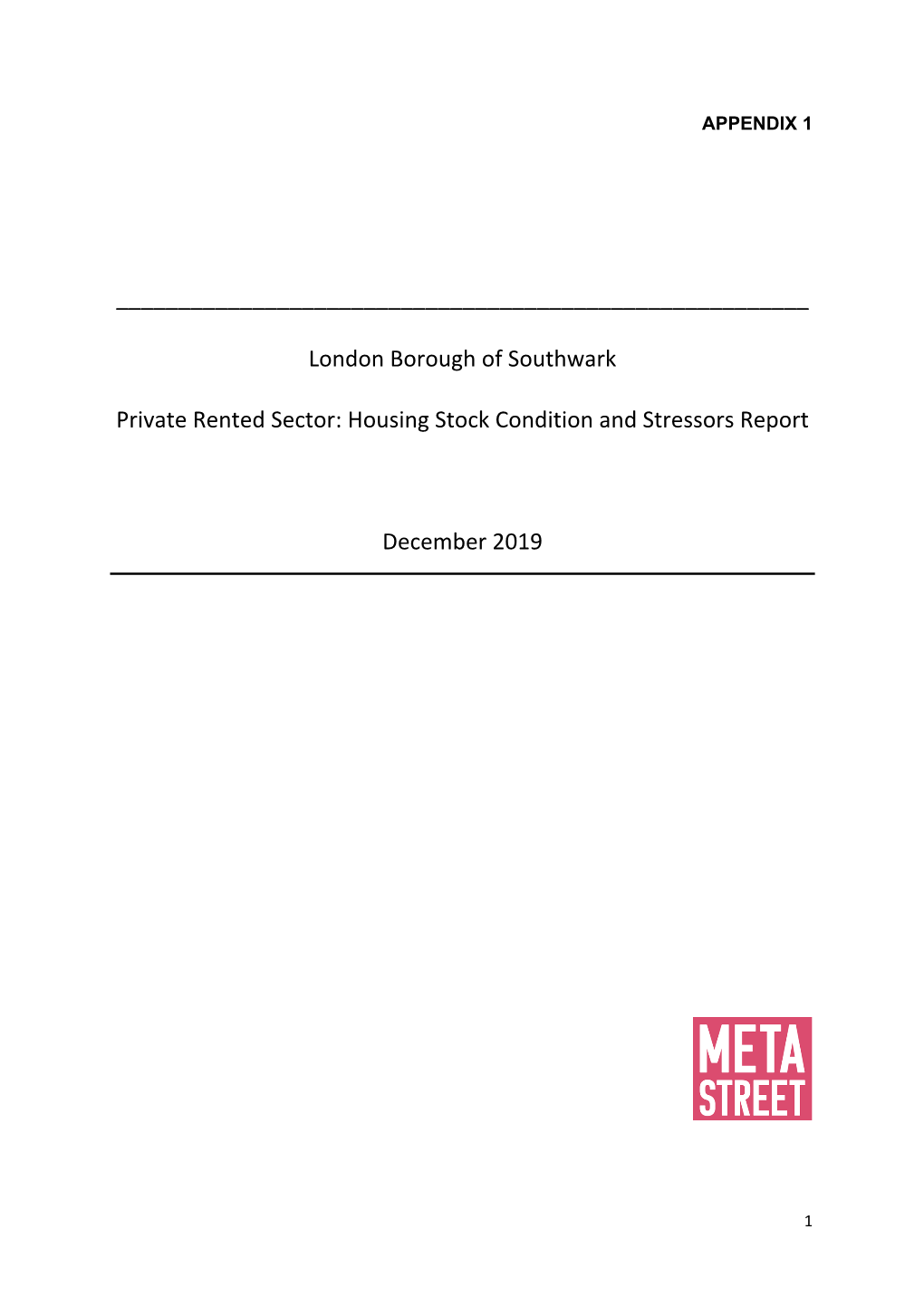 London Borough of Southwark Private Rented Sector