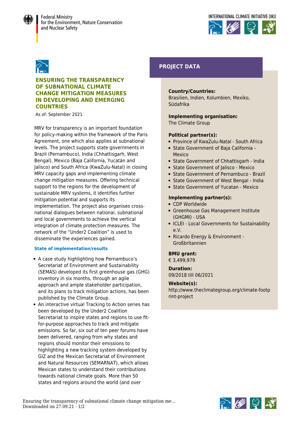 Ensuring the Transparency of Subnational Climate