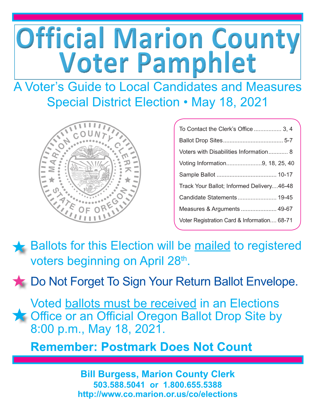 May 18, 2021 Voter Pamphlet