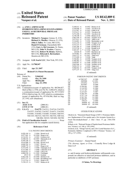 (19) United States (12) Reissued Patent (10) Patent Number: US RE42,889 E Vazquez Et Al