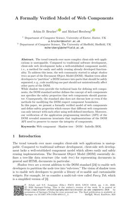 A Formally Verified Model of Web Components