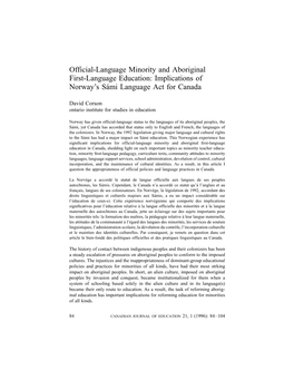 Implications of Norway's Sámi Language Act for Canada